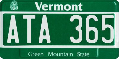 VT license plate ATA365
