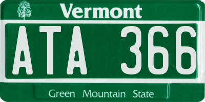 VT license plate ATA366