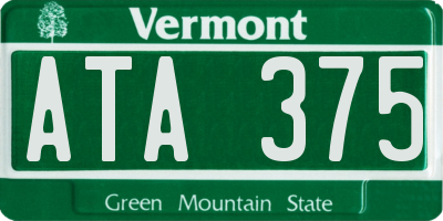 VT license plate ATA375