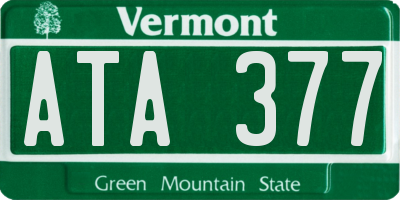 VT license plate ATA377