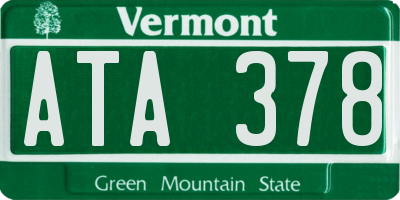 VT license plate ATA378