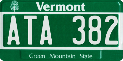VT license plate ATA382