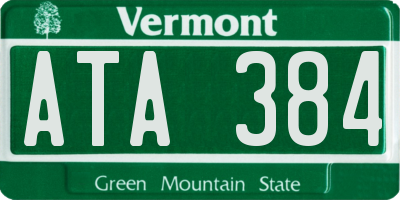 VT license plate ATA384