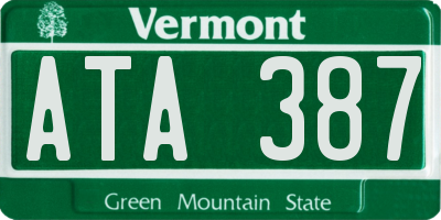 VT license plate ATA387