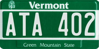 VT license plate ATA402