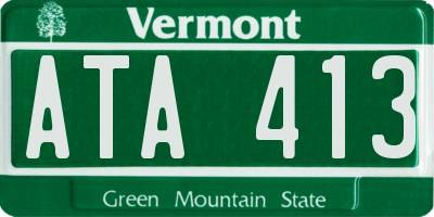VT license plate ATA413