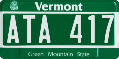 VT license plate ATA417