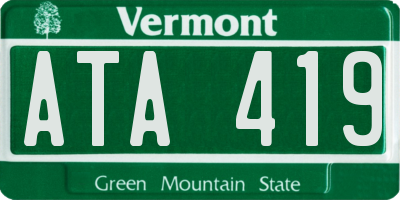 VT license plate ATA419