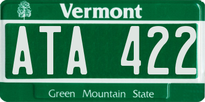 VT license plate ATA422