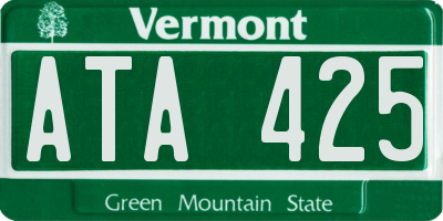 VT license plate ATA425