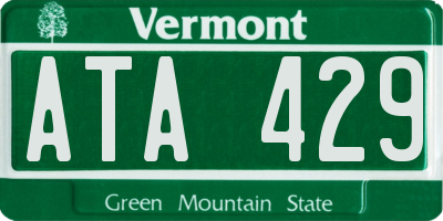 VT license plate ATA429