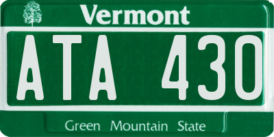 VT license plate ATA430