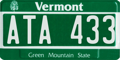VT license plate ATA433
