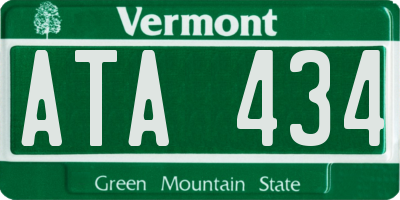 VT license plate ATA434