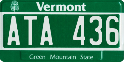 VT license plate ATA436
