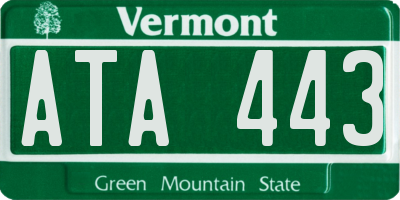 VT license plate ATA443