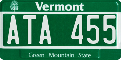 VT license plate ATA455
