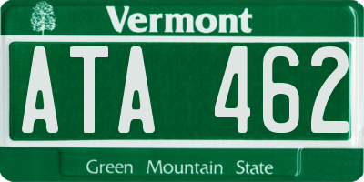 VT license plate ATA462