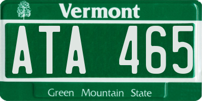 VT license plate ATA465