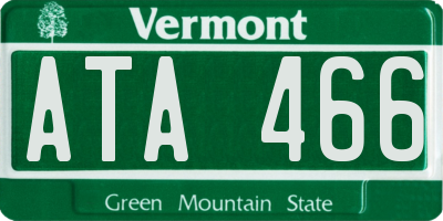 VT license plate ATA466
