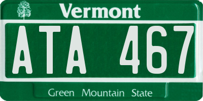 VT license plate ATA467