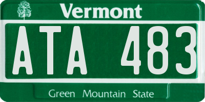 VT license plate ATA483