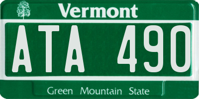 VT license plate ATA490