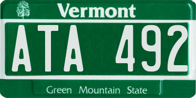 VT license plate ATA492