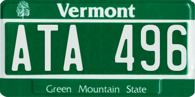 VT license plate ATA496