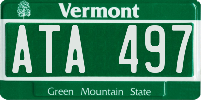 VT license plate ATA497
