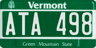 VT license plate ATA498