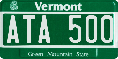 VT license plate ATA500