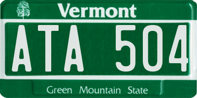 VT license plate ATA504