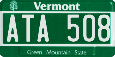 VT license plate ATA508