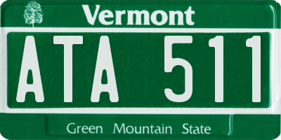 VT license plate ATA511