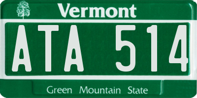 VT license plate ATA514