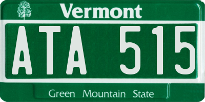 VT license plate ATA515