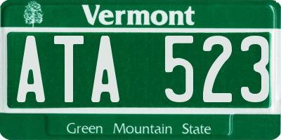 VT license plate ATA523