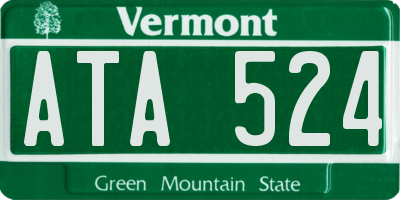 VT license plate ATA524