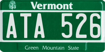 VT license plate ATA526
