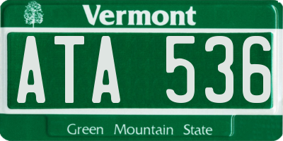 VT license plate ATA536