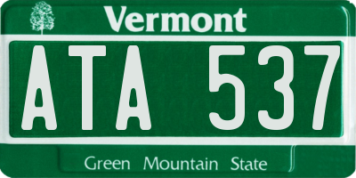 VT license plate ATA537