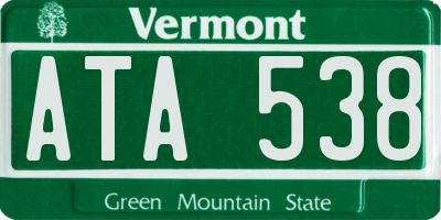 VT license plate ATA538