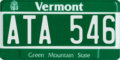 VT license plate ATA546