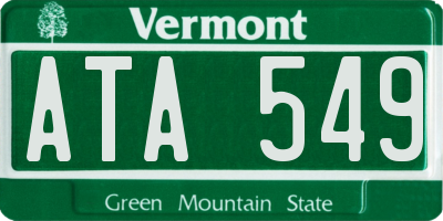 VT license plate ATA549