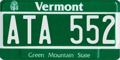 VT license plate ATA552