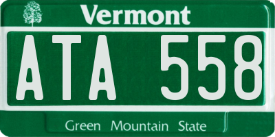 VT license plate ATA558