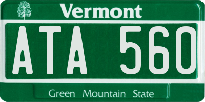 VT license plate ATA560