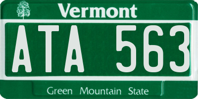 VT license plate ATA563