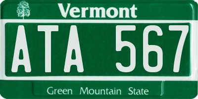 VT license plate ATA567